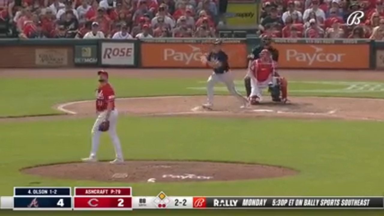 Matt Olson hits his 200th CAREER HOME RUN to add to the Braves' lead over the Reds