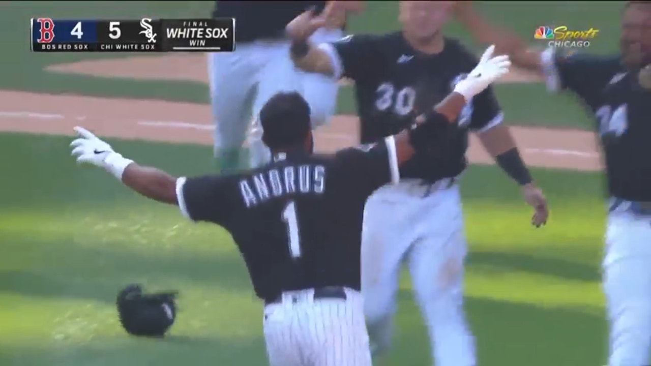 White Sox's Elvis Andrus hits a walk-off single to defeat the Red Sox 5-4 and give Chicago the most walk-off wins this season