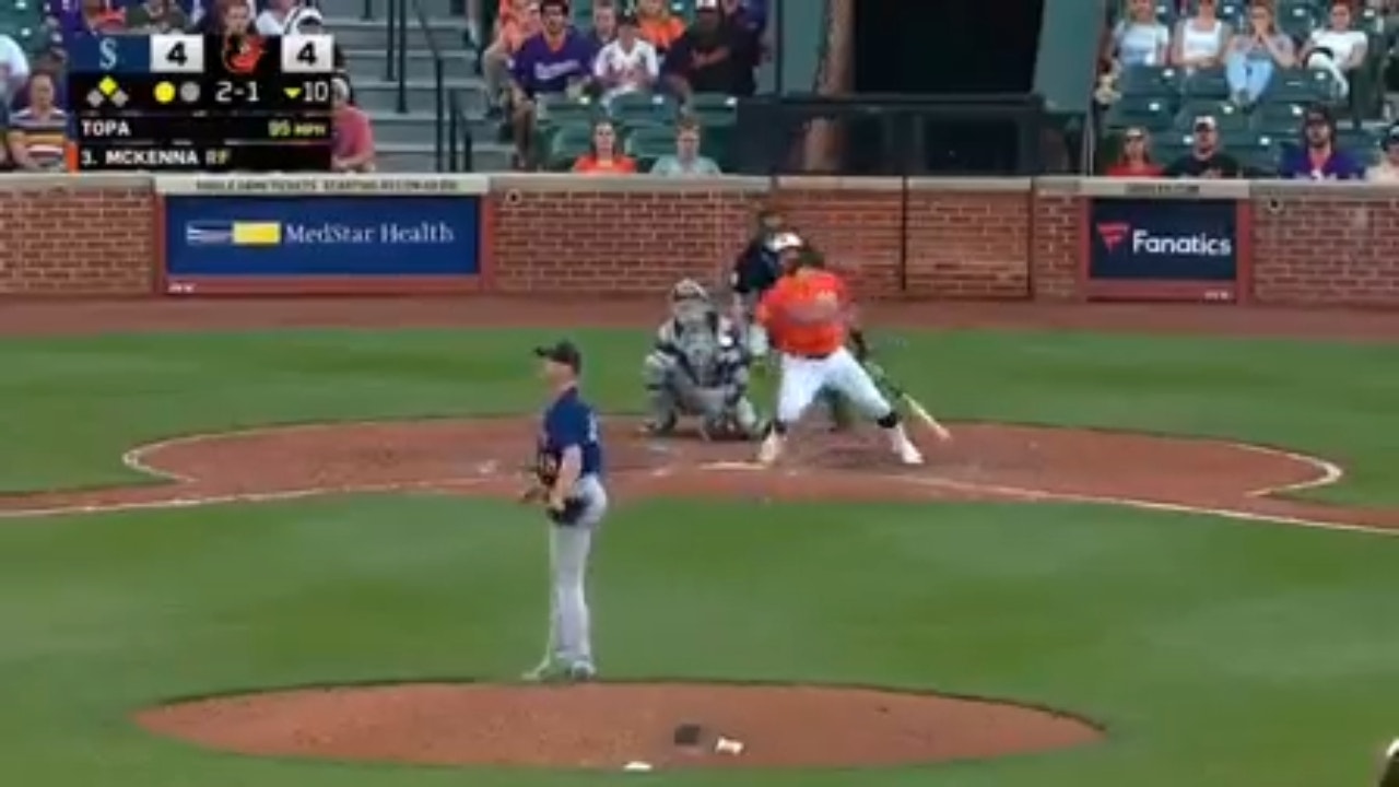 Orioles' Ryan McKenna hits a WALK-OFF two-run home run to defeat the Mariners, 6-4