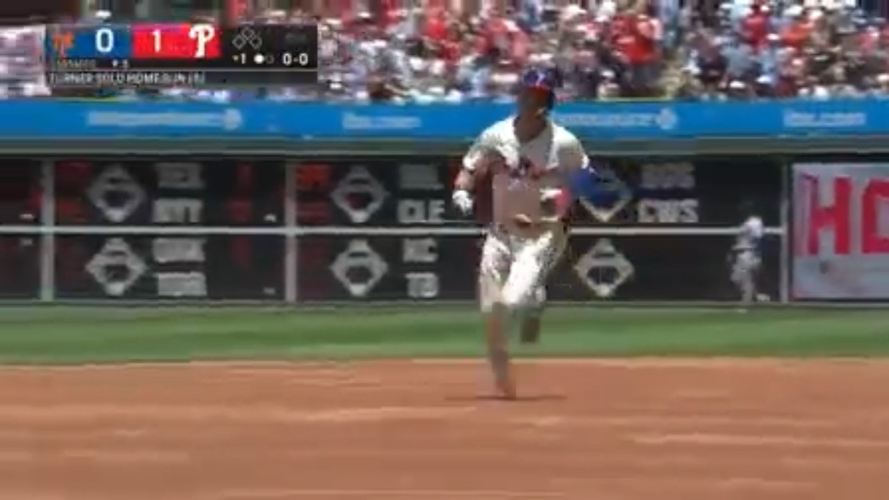 Trea Turner smashes a solo home run, giving the Phillies an early lead over the Mets
