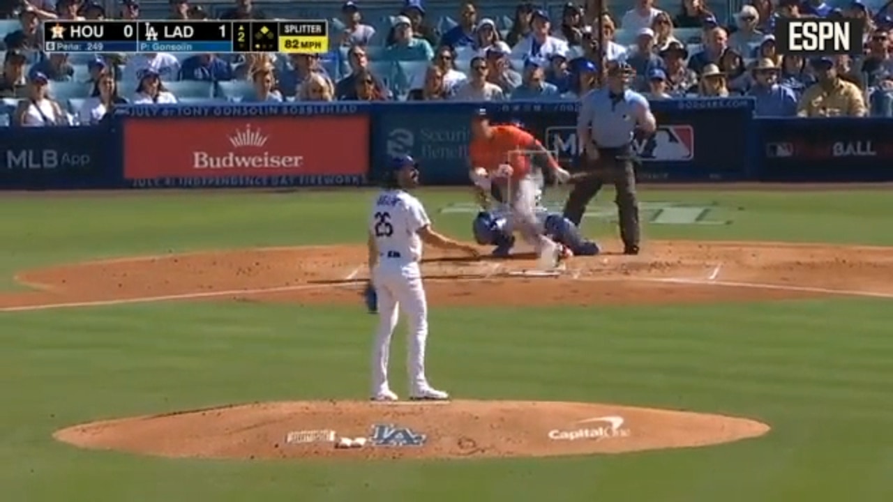 Jeremy Peña POWERS a GO-AHEAD, two-run home run to put the Astros ahead of the Dodgers