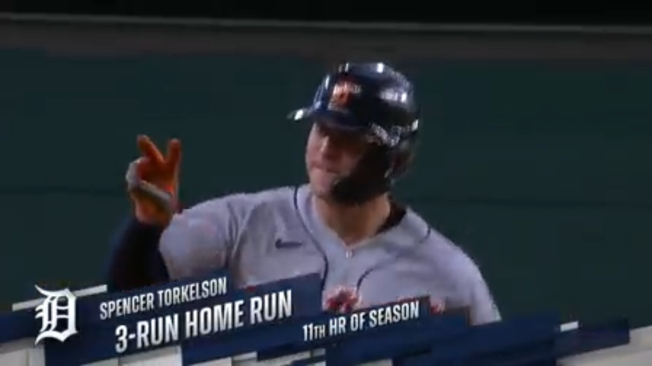 Tigers' Spencer Torkelson goes deep for the SECOND time in 8-5 victory over the Rangers