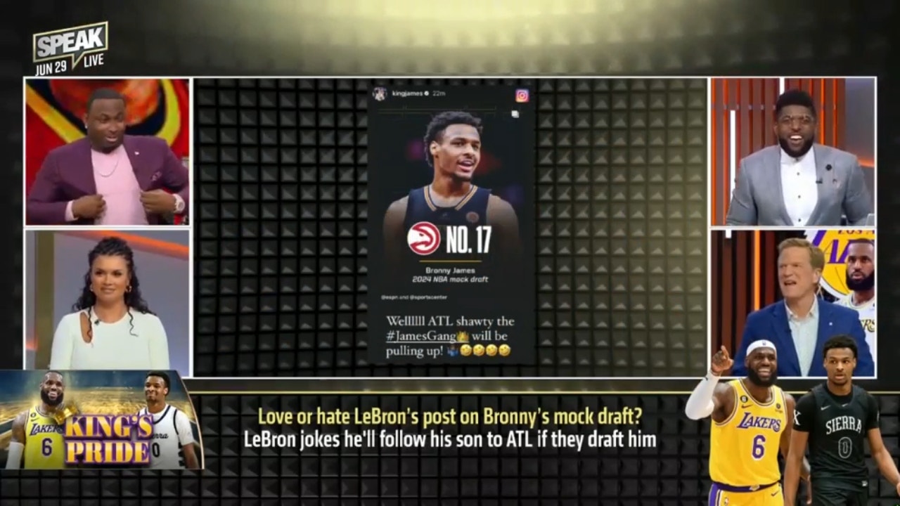 LeBron James jokes he’ll follow Bronny to Atlanta if he's drafted by Hawks | NBA | SPEAK