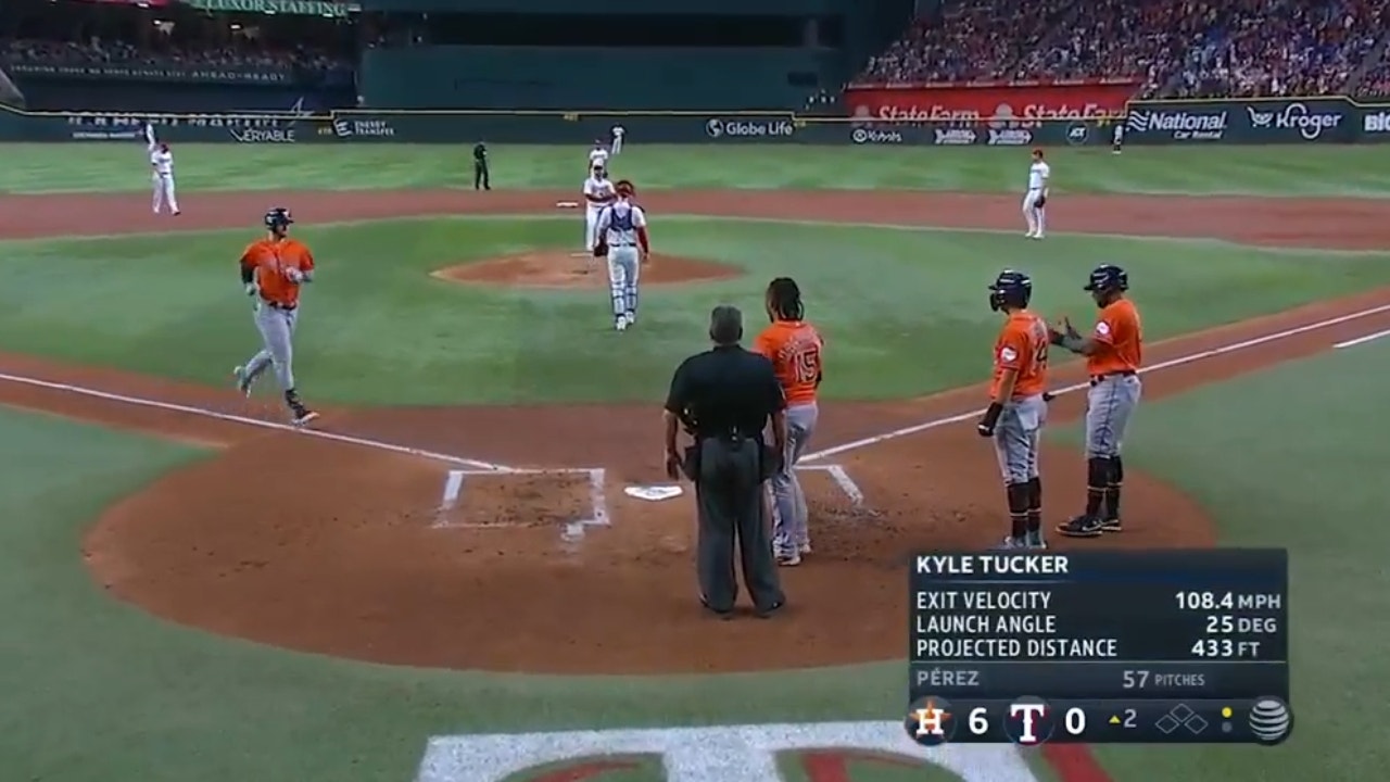 Astros' Kyle Tucker hits a GRAND SLAM against the Rangers