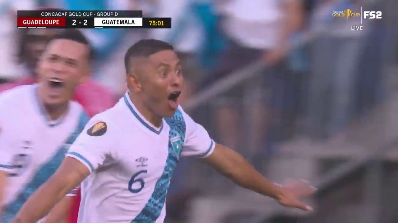 Carlos Anselmo Mejia Del Cid is on target to give Guatemala a 2-3 advantage