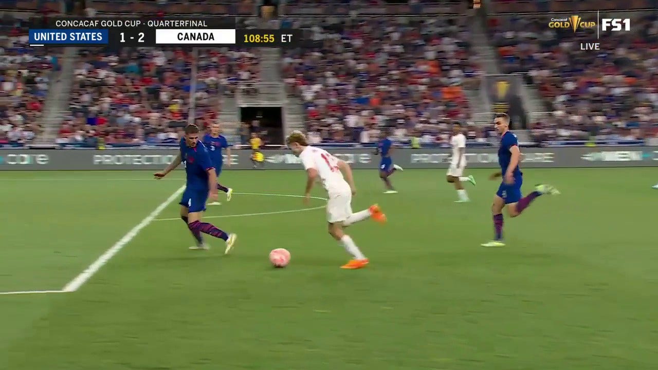 Jacob Shaffelburg finds the net to give Canada a 2-1 lead over the USMNT in extra time