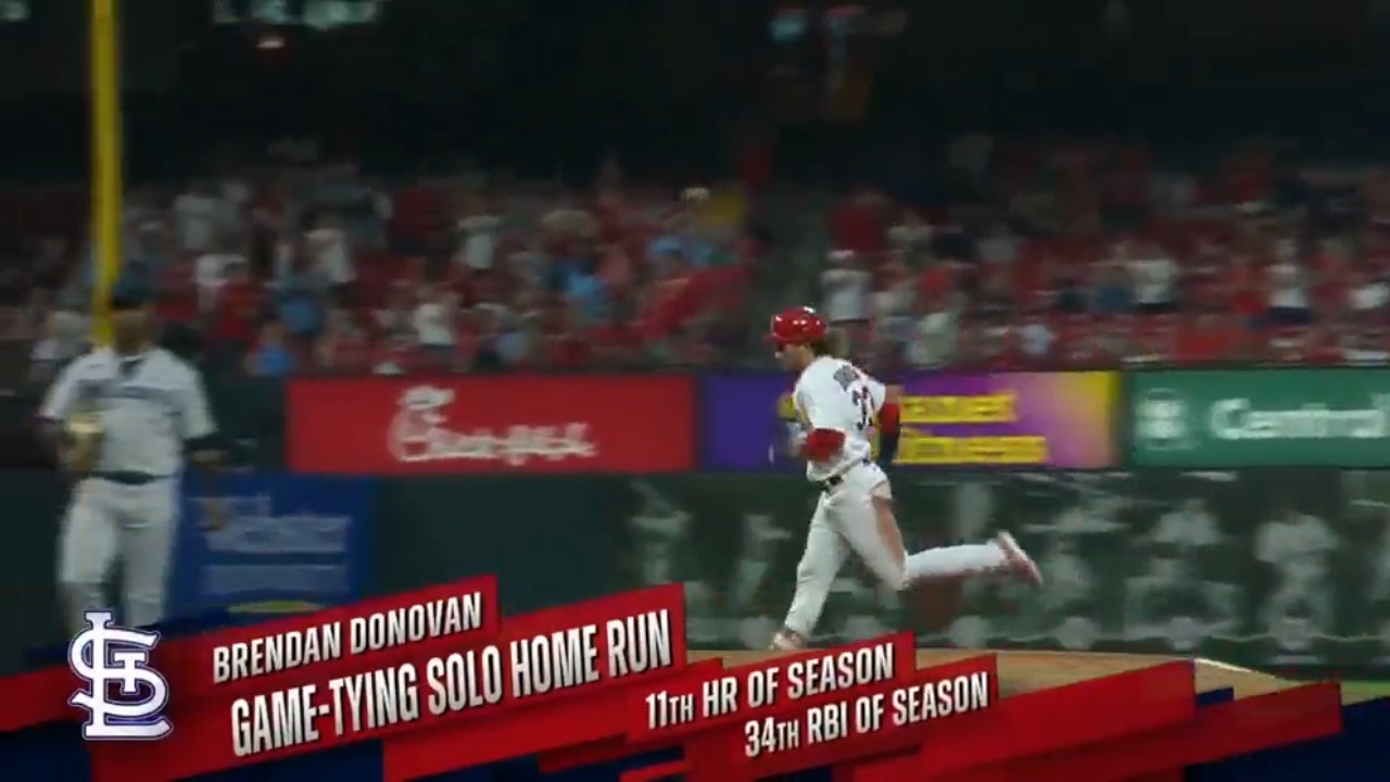 Cardinals' Brendan Donovan RIPS a solo home run to tie the game against the Marlins