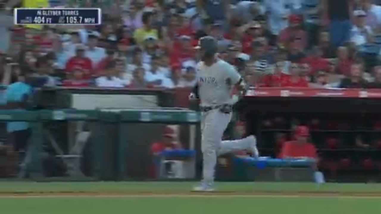 Yankees' Gleyber Torres cranks a solo shot against the Angels