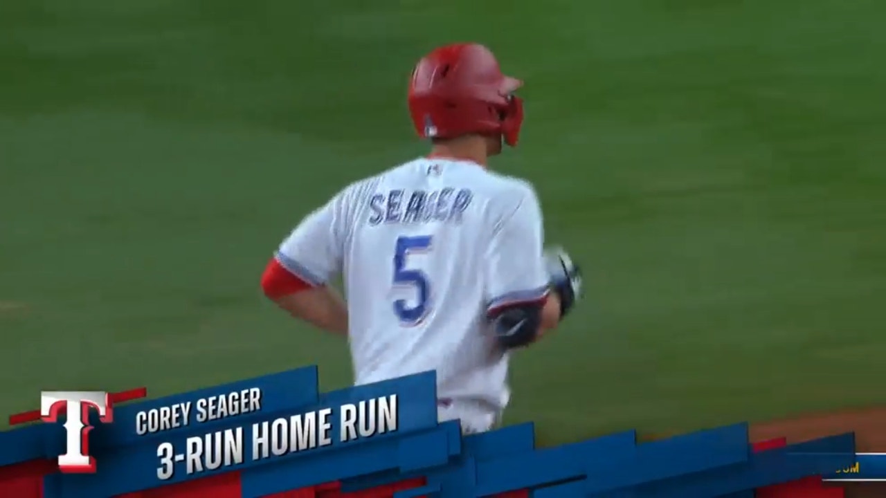 Corey Seager BLASTS a solo home run to extend the Rangers' lead over the Rays