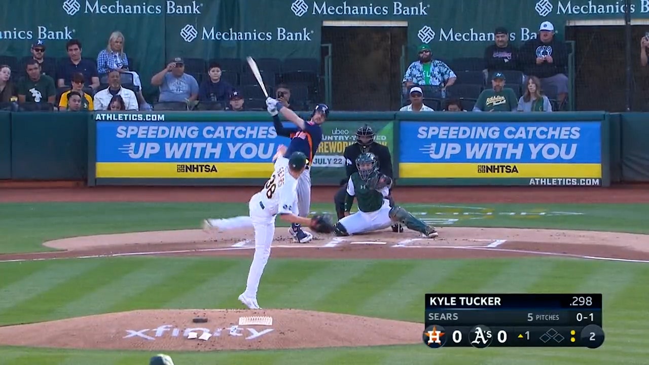 Kyle Tucker smashes his 15th home run of the season as the Astros take the early lead against the Athletics
