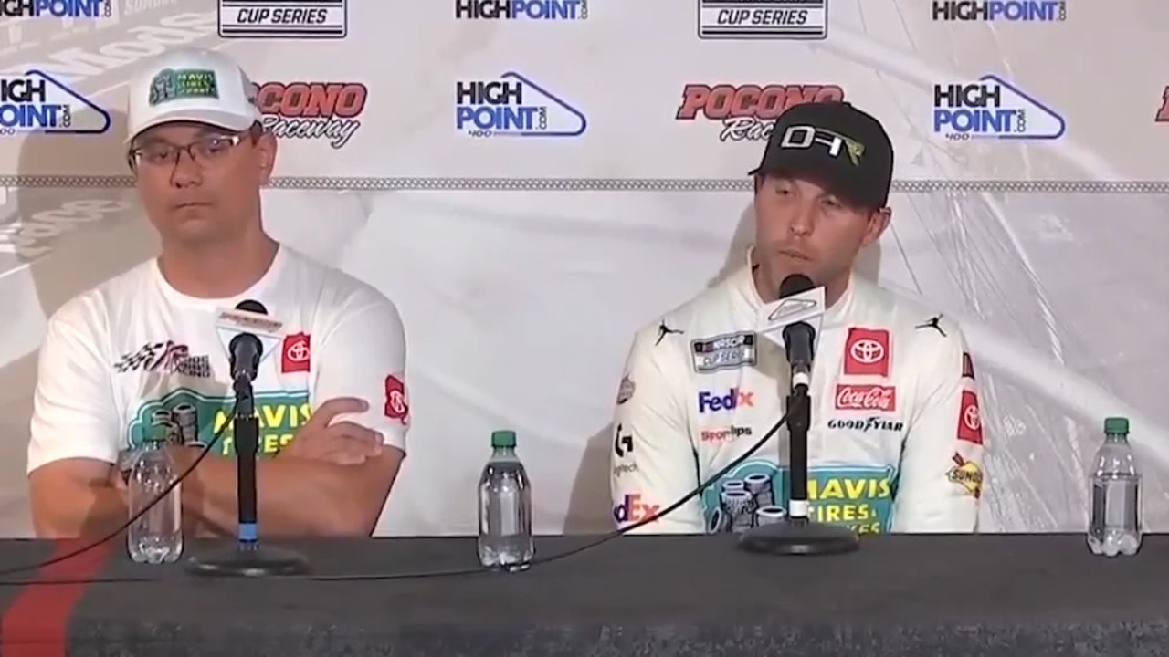 Denny Hamlin responds to Kyle Larson's comment on the move he made during the Highpoint.com 400