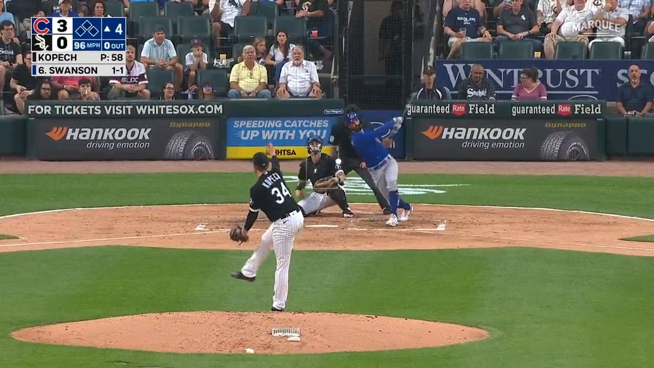Dansby Swanson hits his second home run of the game as the Cubs extend their lead over the White Sox