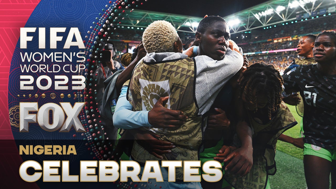 Nigeria celebrates on the field after defeating Australia World Cup Tonight FOX Sports