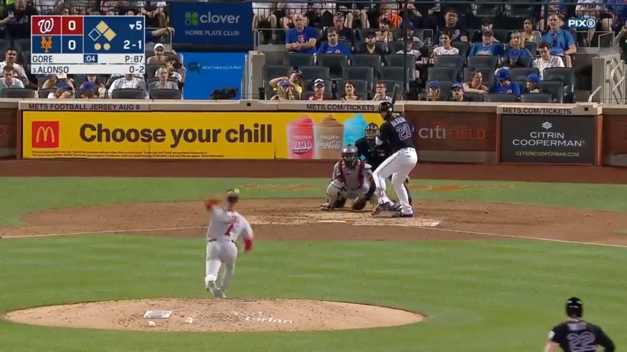Pete Alonso knocks a three-run home run to give the Mets an early lead over the Nationals