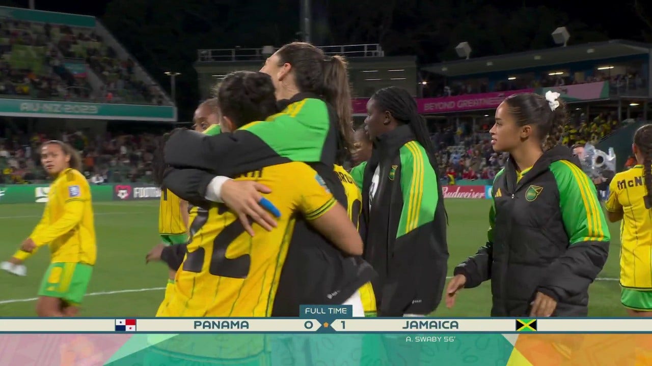 Jamaica celebrates, wins its first Women's World Cup match EVER