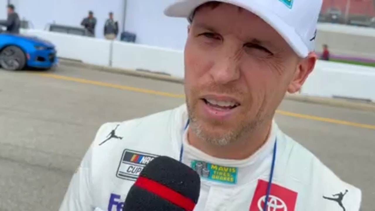 Denny Hamlin explains why his stop on the pit road didn't impact his third place finish in the Firekeeper Casino 400