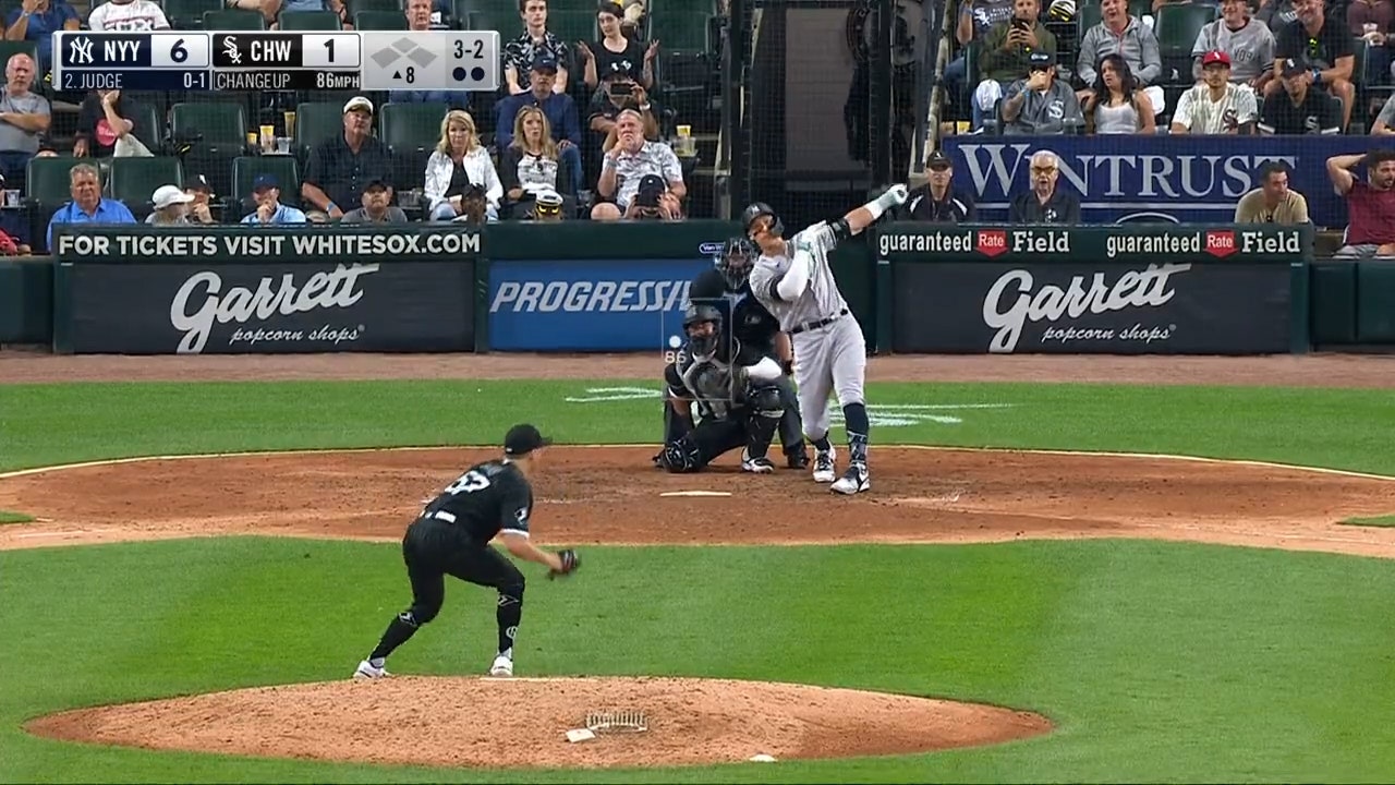 Aaron Judge crushes a solo home run to put a bow on the Yankees'  7-1 win over the White Sox