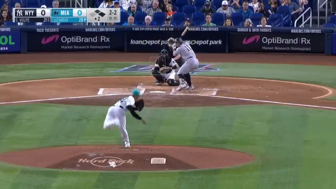 Anthony Volpe crushes a three-run shot as the Yankees grab the lead over the Marlins