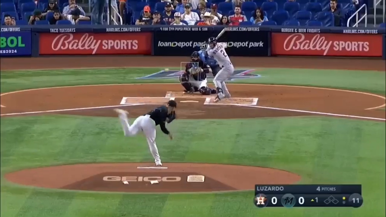 The Astros hit three home runs in the first inning to jump out to an early five-run lead against the Marlins