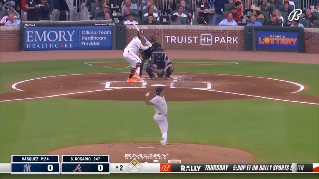 Eddie Rosario crushes a two-run home run to get the Braves started against the Yankees