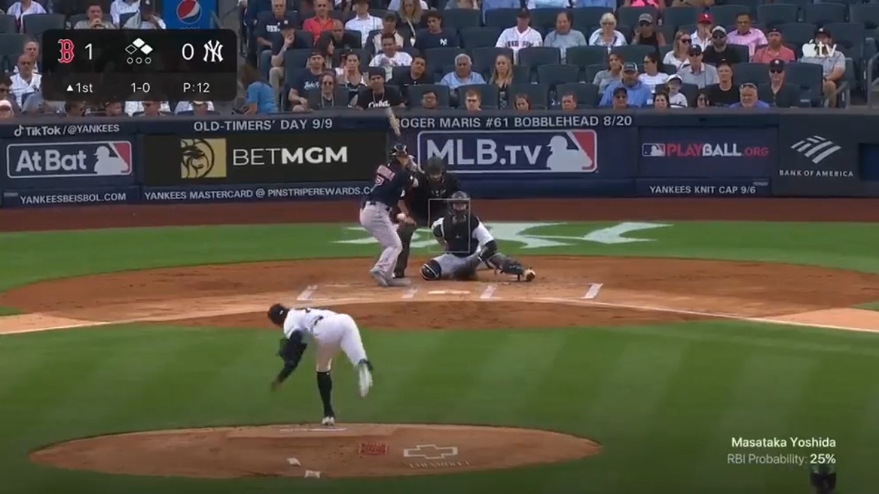 Masataka Yoshida hits a three-run shot as the Red Sox extend their lead over the Yankees