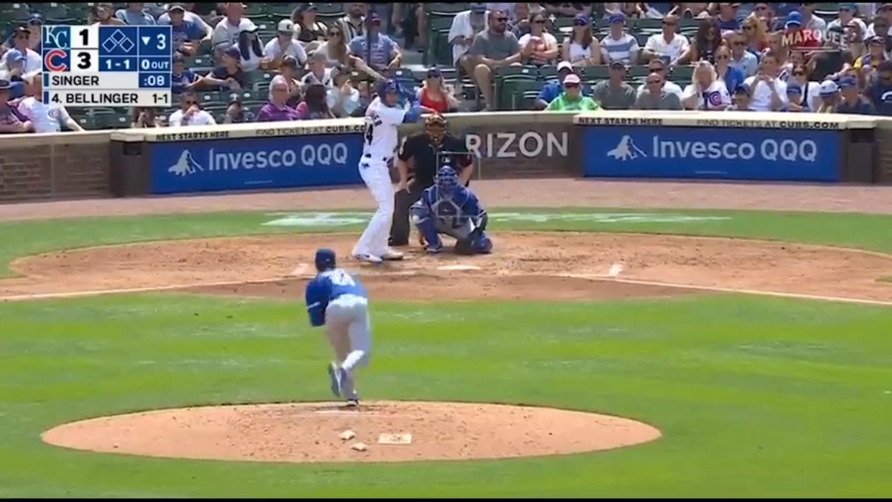 Cody Bellinger crushes his second home run of the day as the Cubs extend their lead over the Royals