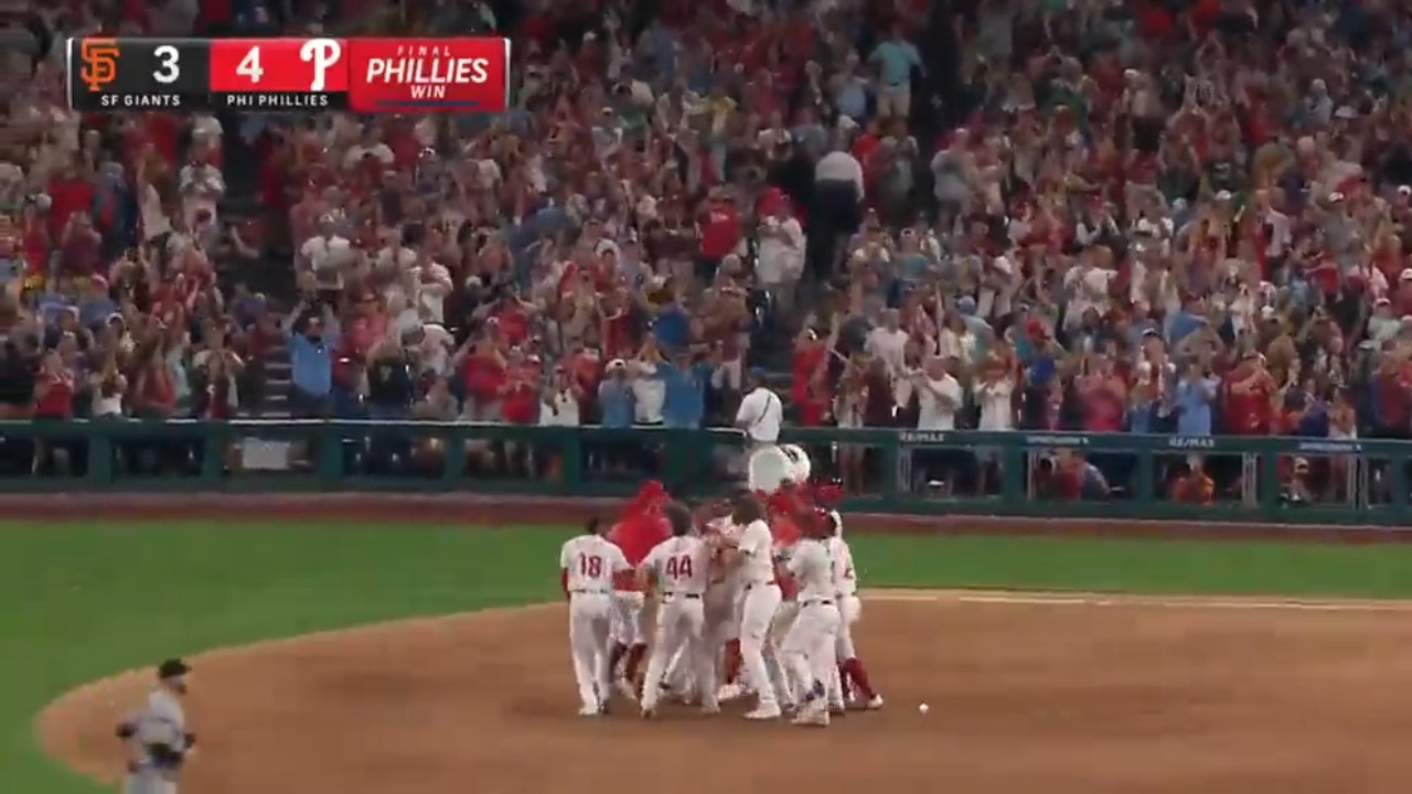Trea Turner hits a WALK-OFF, two-run single to give the Phillies a