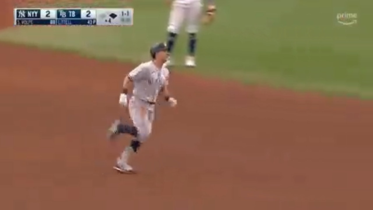 Anthony Volpe BLASTS a two-run homer to give the Yankees a lead over the Rays