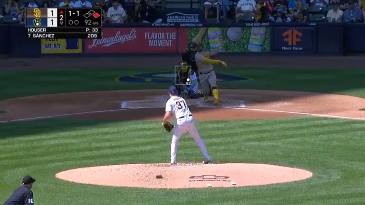 Padres' Gary Sánchez and Matthew Batten both hit home runs to give the Padres a 4-1 lead over the Brewers