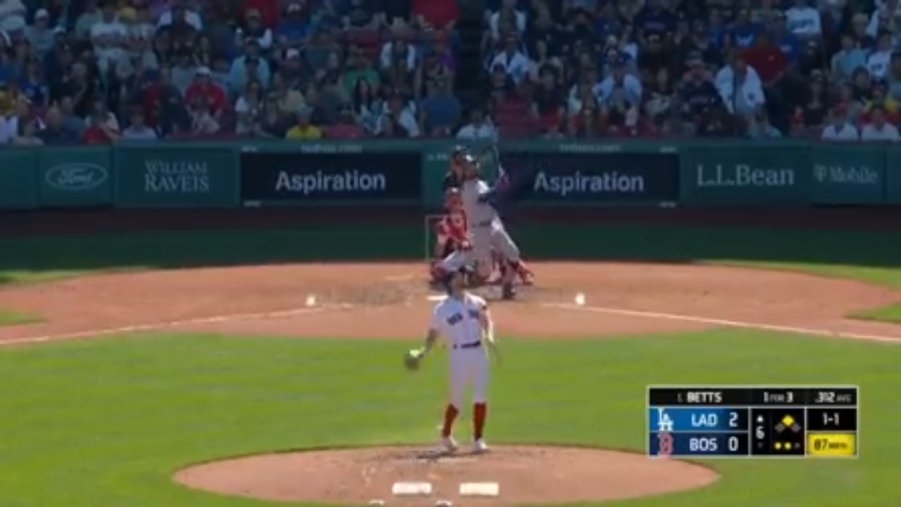 Mookie Betts launches a two-run homer to extend the Dodgers' lead against the Red Sox