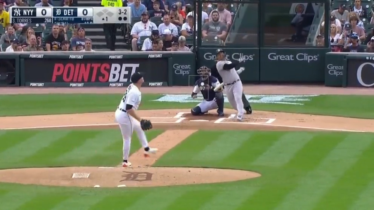 Gleyber Torres CRANKS a solo home run to give the Yankees an early lead over the Tigers