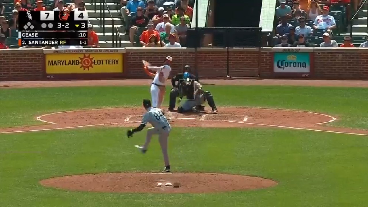 Anthony Santander belts a deep solo homer as the Orioles trim the White Sox's lead