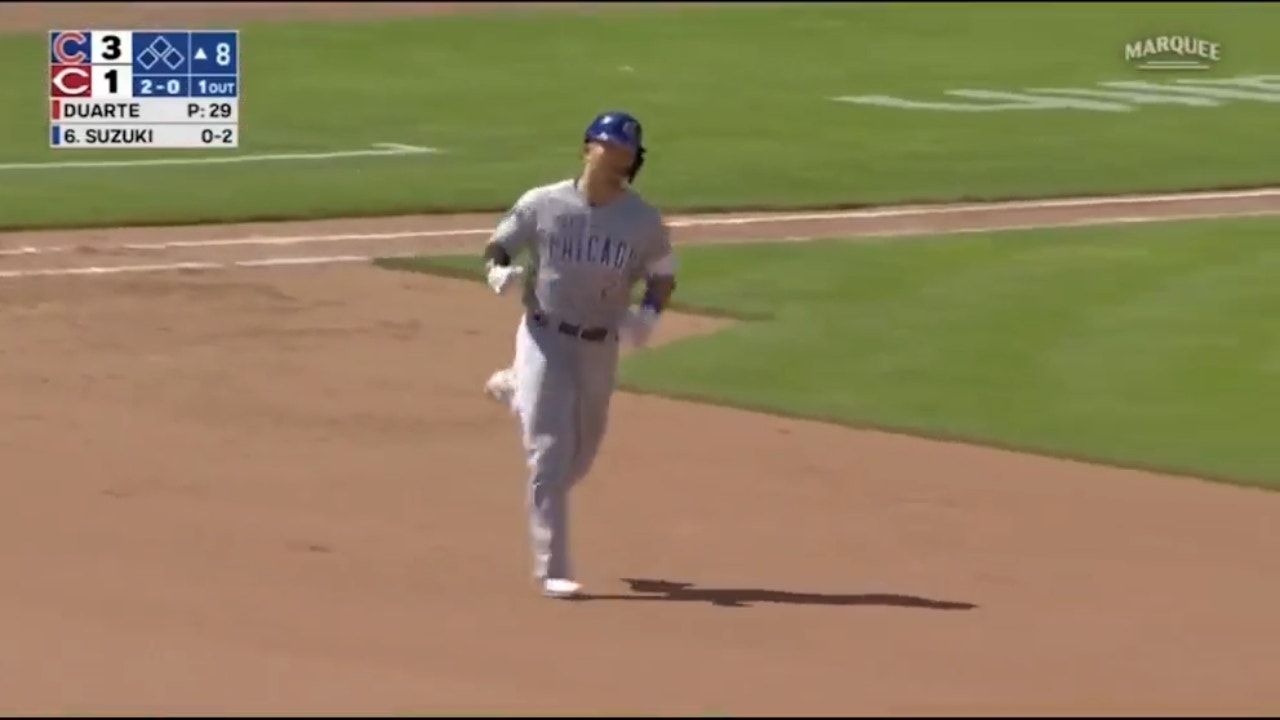  Seiya Suzuki crushes a solo home run to extend the Cubs' lead over the Reds