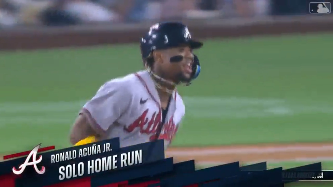 Ronald Acuña Jr. knocks a solo home run to extend the Braves' lead over the Dodgers
