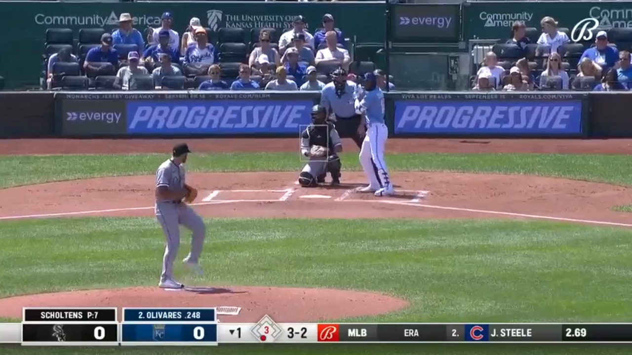 Edward Olivares cranks a solo home run to give the Royals a 1-0 lead over the White Sox