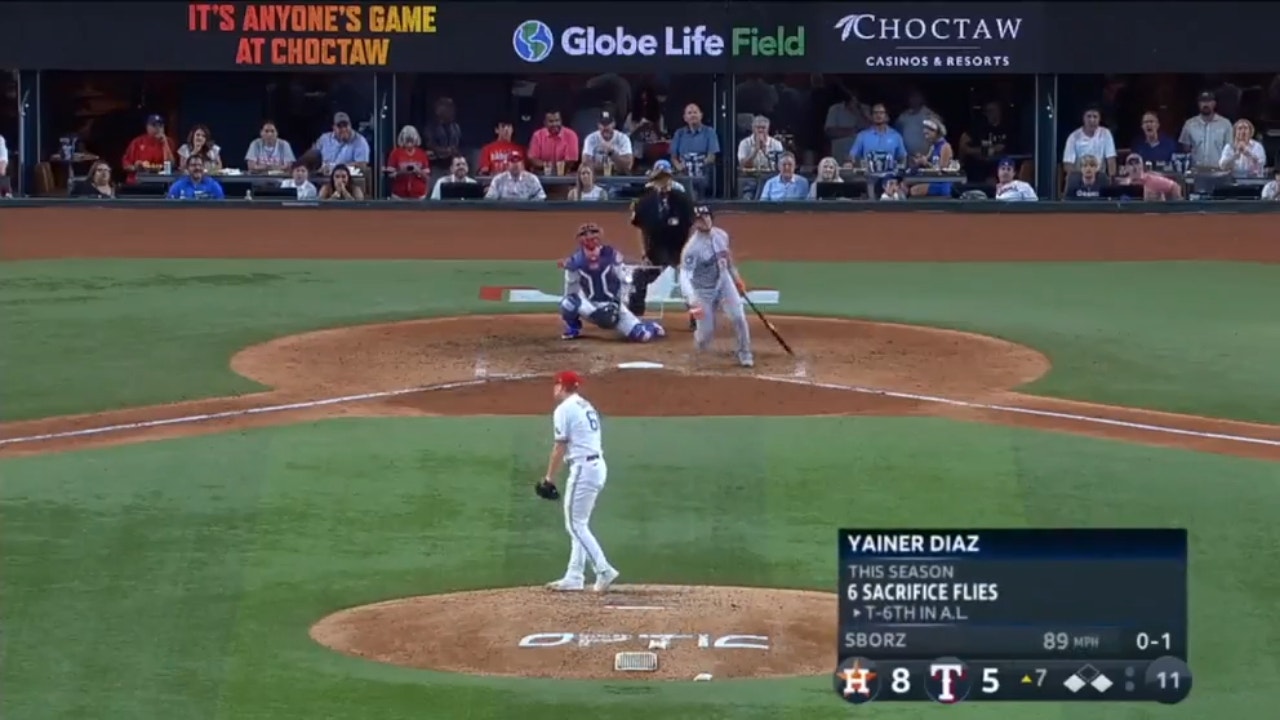 Yainer Diaz cranks a three-run home run to extend the Astros' lead over the Rangers