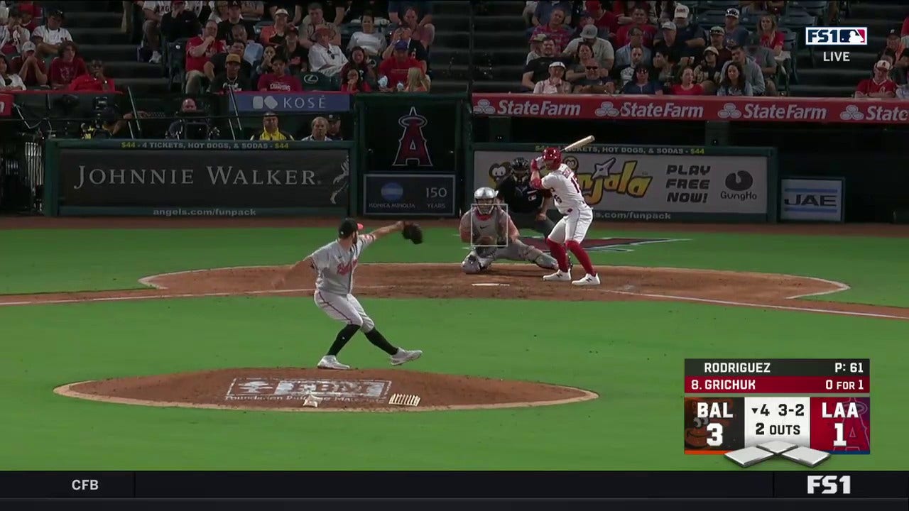 Randal Grichuk cranks a solo homer as the Angels cut into the Orioles' lead