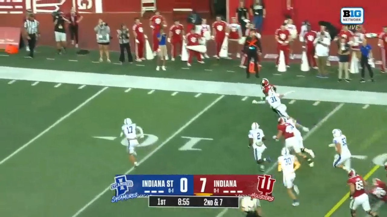 Jaylin Lucas takes it in for a 25-yard TD to extend Indiana's lead against Indiana State