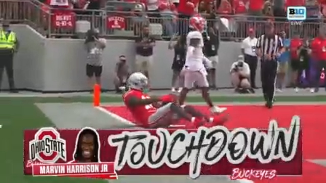 Ohio State football's Marvin Harrison Jr. snaps Buckeyes