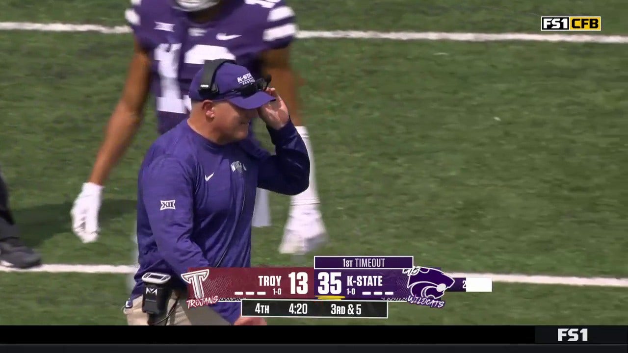 Will Howard finds Treshaun Ward on a shovel pass for a TD to extend Kansas States' lead over Troy