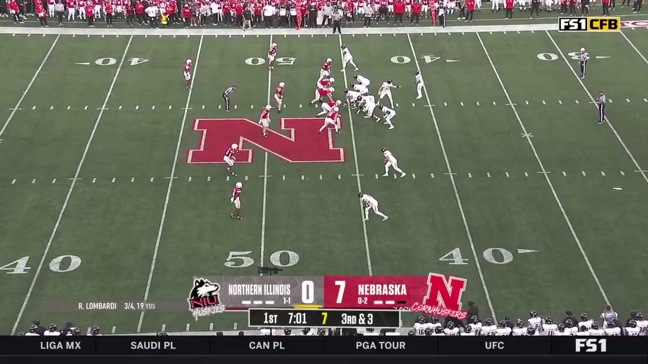 Nebraska's Heinrich Haarberg connects with Billy Kemp IV on a BEAUTIFUL 10-yard TD pass vs. Northern Illinois