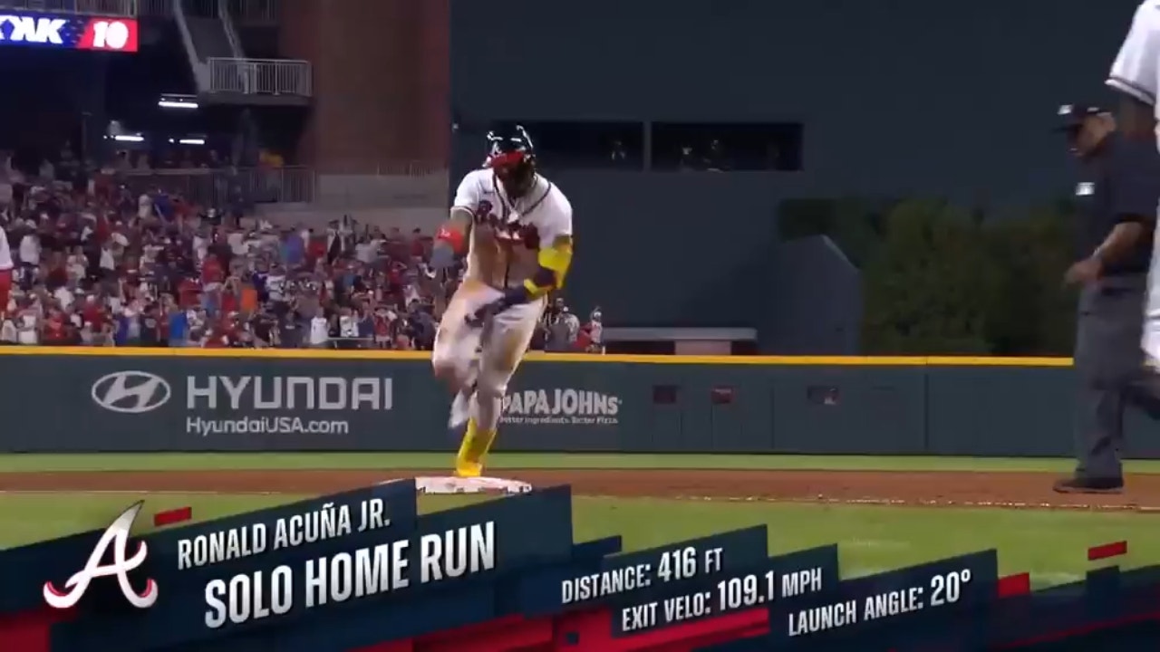 Ronald Acuña Jr. RIPS his second home run of the game and 39th of the season to extend the Braves’ lead over the Phillies