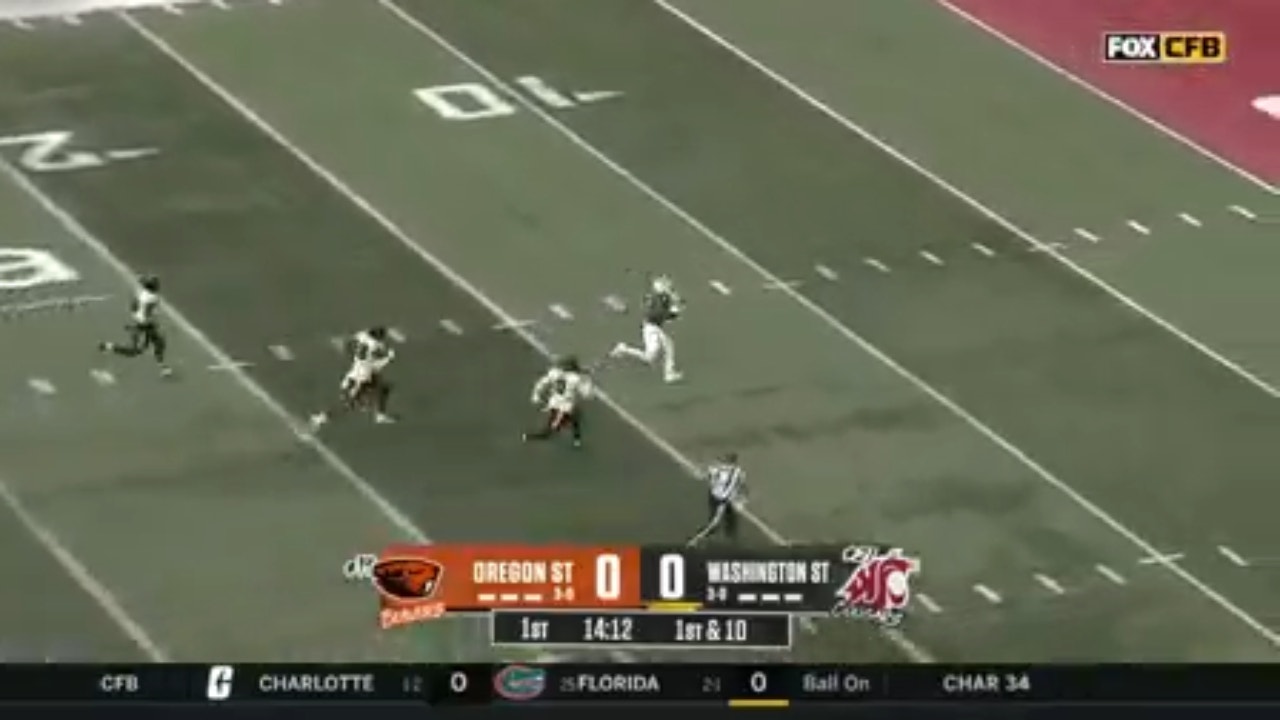 Cameron Ward throws deep to Kyle Williams for a 63-yard TD to give Washington State a lead over Oregon State