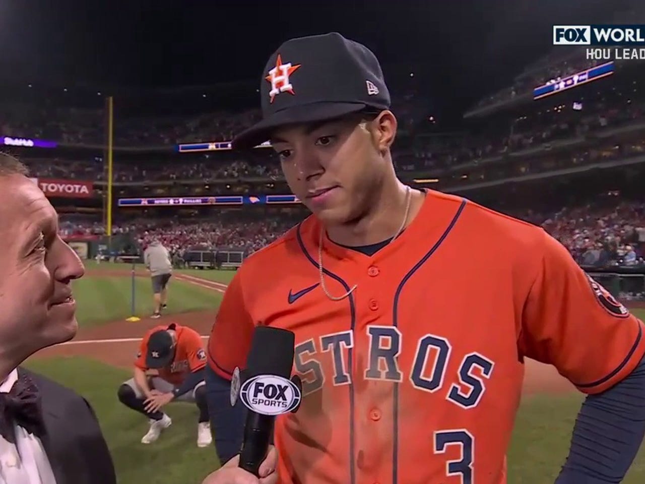 AJ Pierzynski of FOX Sports looks on as the Houston Astros play