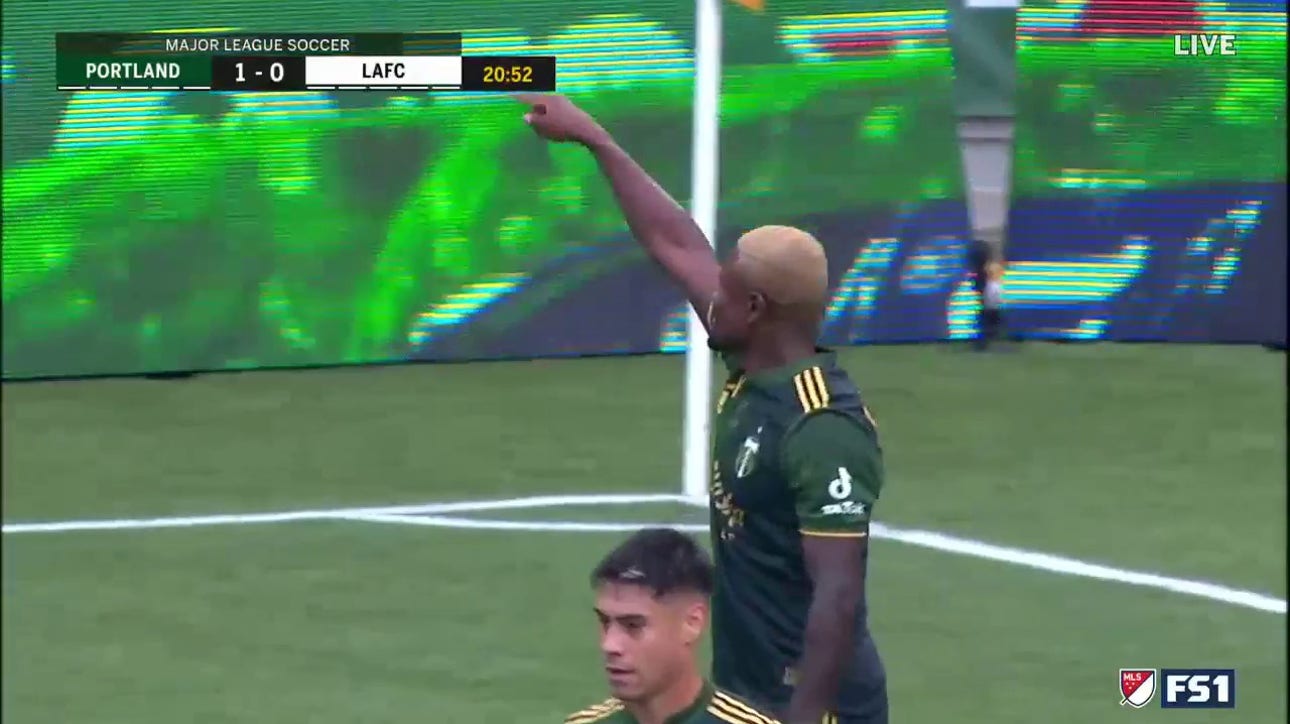 Dairon Asprilla nets home the rebound to give Timbers a 1-0 lead over LAFC