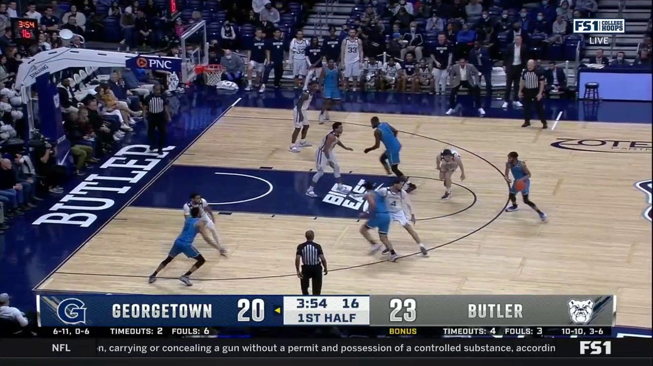 Butler's Simas Lukosius finds Bo Hodges for the emphatic one-handed dunk