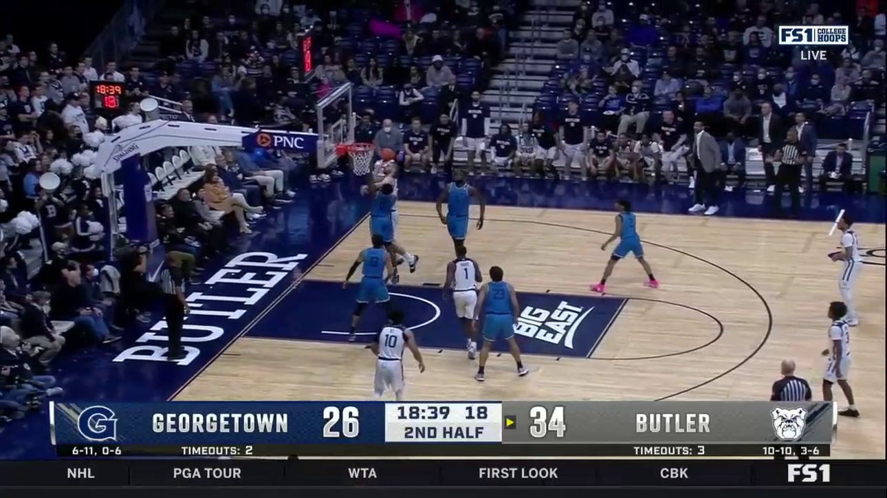 Butler's Aaron Thompson with the lob and Bryce Nze with the one-handed jam