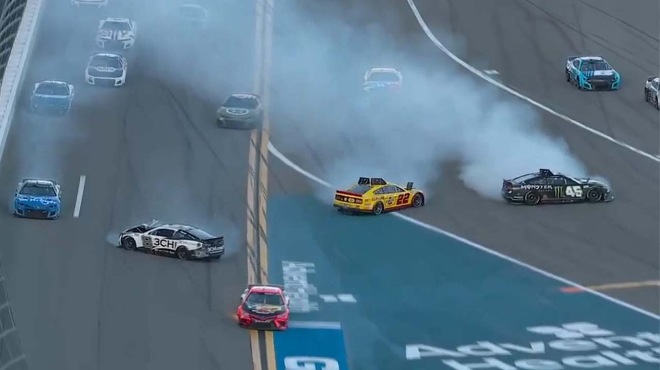Joey Logano, Tyler Reddick, Kurt Busch and Martin Truex Jr. spin out with 50 laps to go in the Daytona 500