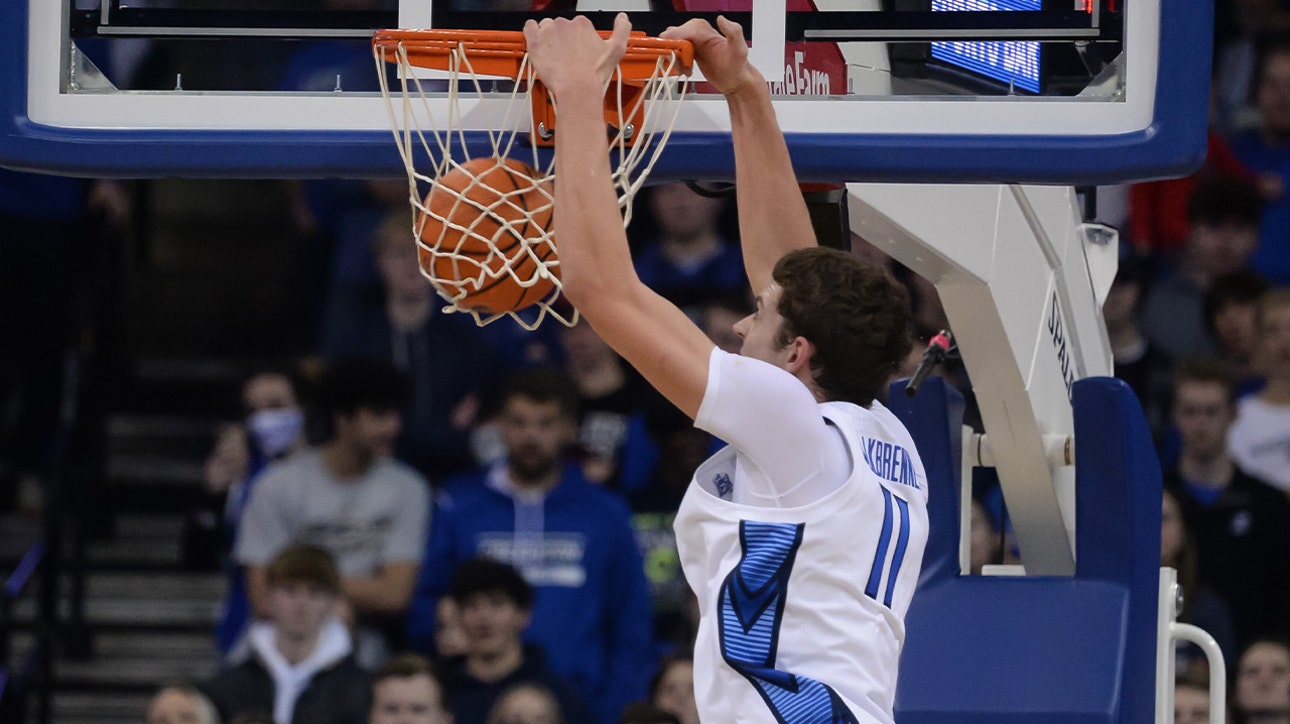 Ryan Kalkbrenner's double-double performance helps Creighton past No. 18 UConn, 64-62