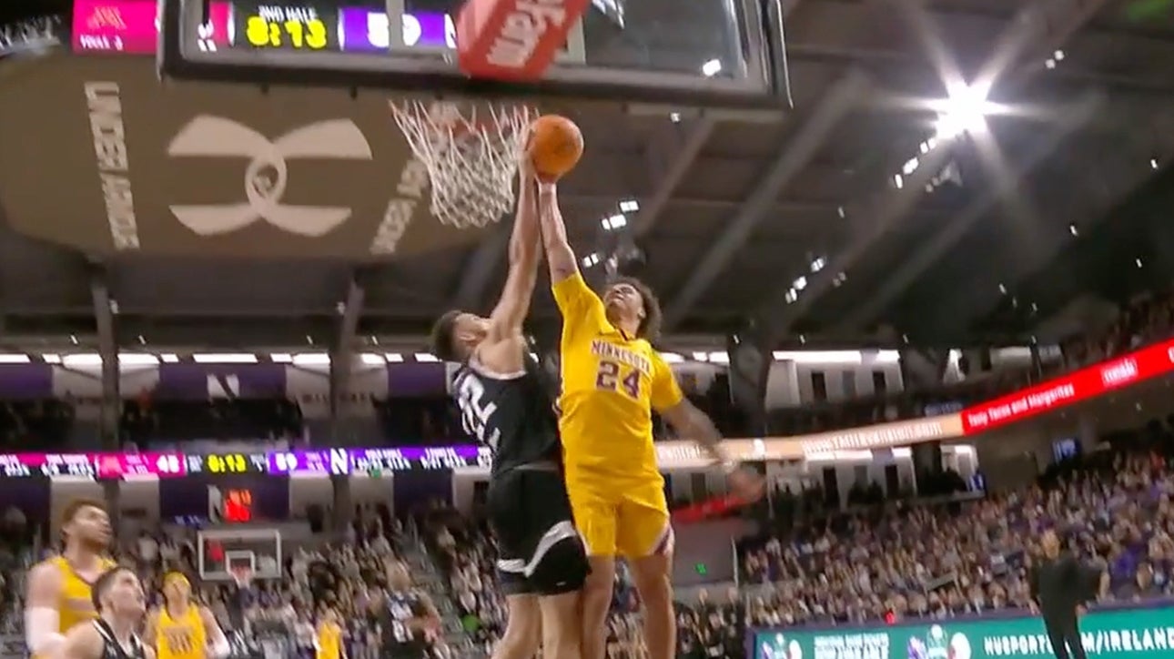 Northwestern's Pete Nance records a FILTHY rejection against Minnesota